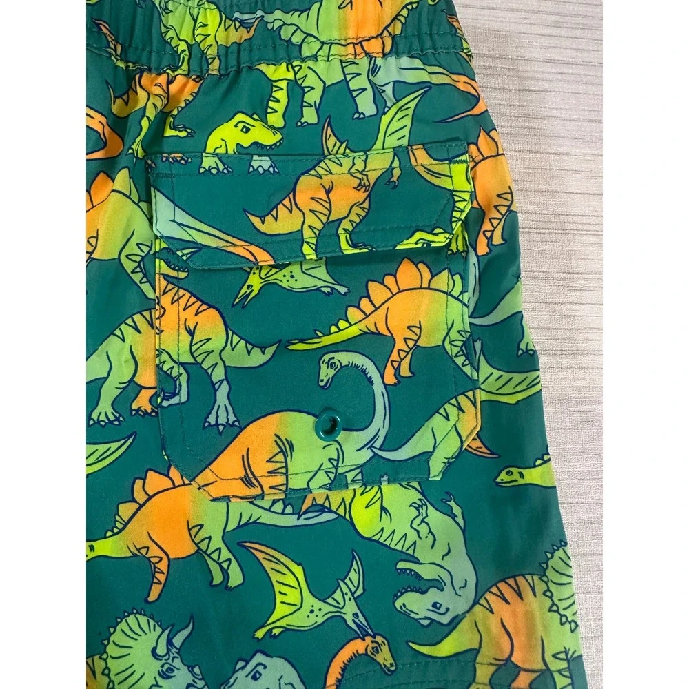 Wonder Nation Boys Small 6-7 Dinosaur Swim Shorts Teal Bay UPF 50+ NWT